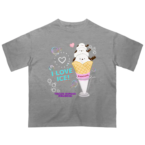 十勝ほんわかシマエナガ【I Love Ice】 Oversized T-Shirt