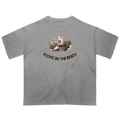【４色】ピクニックオンザビーチ曇天　オーバーサイズＴシャツ オーバーサイズTシャツ