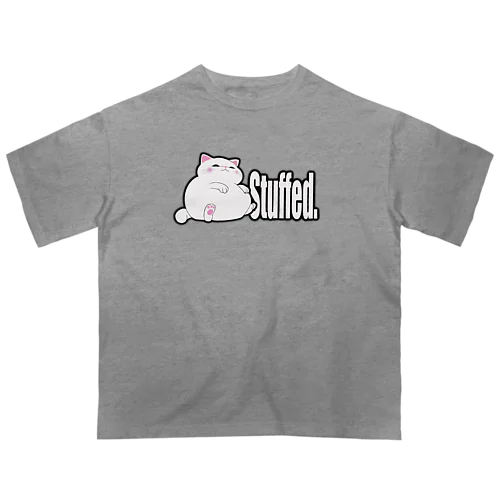 ぐうたら白猫。stuffed. Oversized T-Shirt