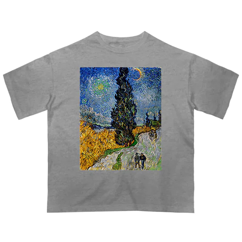 ゴッホ・糸杉と星の道 オーバーサイズTシャツ