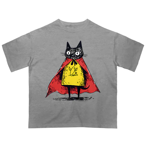 黒猫ヒーロー Oversized T-Shirt