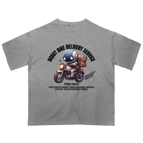 ロボットバイク便(淡色用) オーバーサイズTシャツ