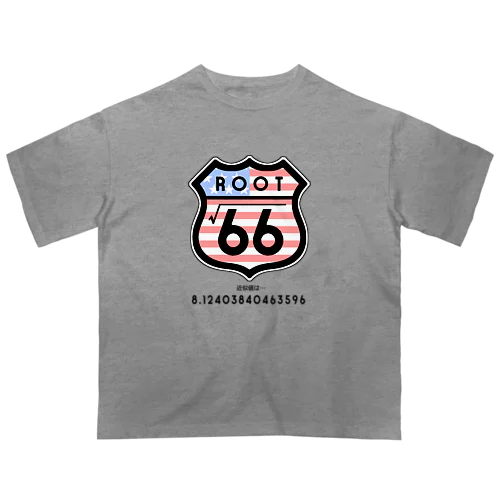 「ROUTE66」。ん? スペルが違うぞ!?（国旗柄） オーバーサイズTシャツ