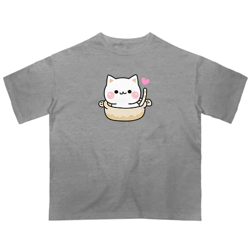 気づかいのできるネコ　ねこ鍋 Oversized T-Shirt