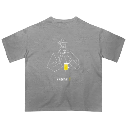 偉人 × BEER（源頼朝）白線画 オーバーサイズTシャツ