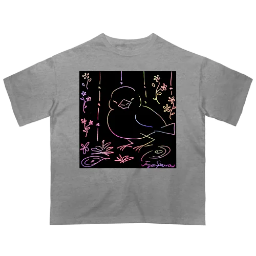 文鳥スクラッチ Oversized T-Shirt