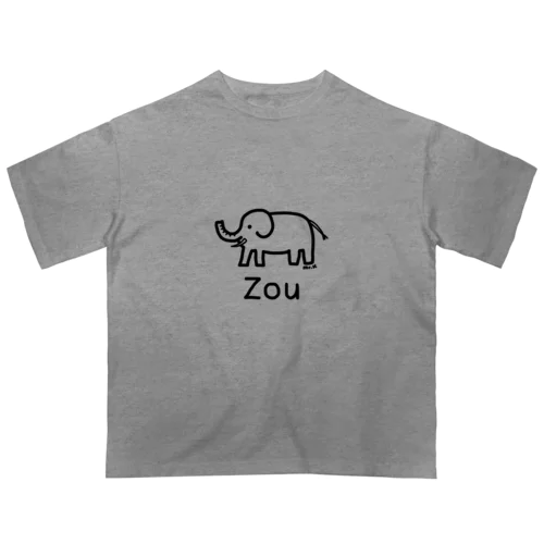 Zou (ゾウ) 黒デザイン オーバーサイズTシャツ