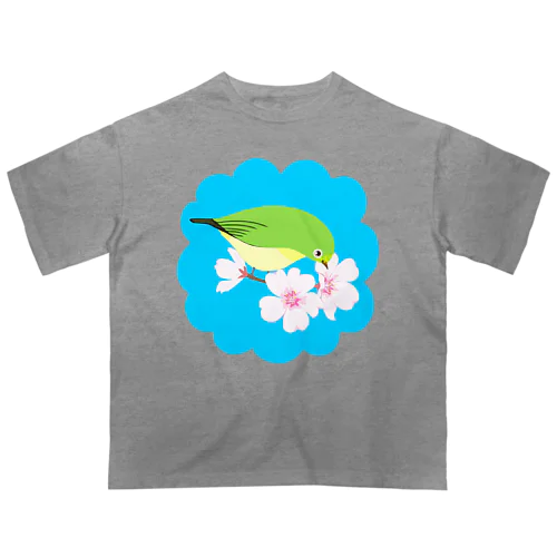 桜とメジロさん オーバーサイズTシャツ