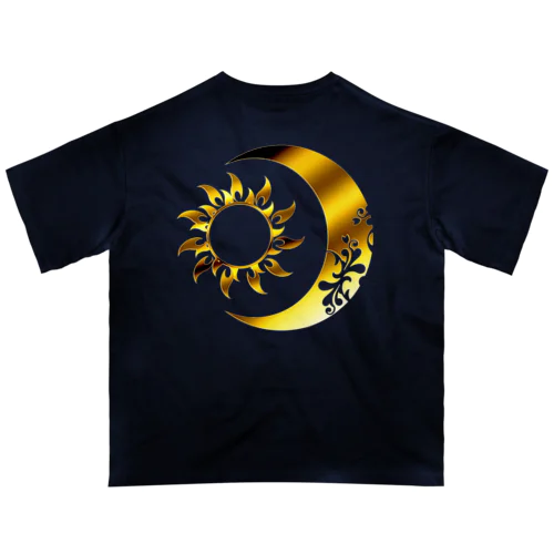 太陽と月 (Gold背面) オーバーサイズTシャツ