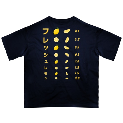 [★バック] フレッシュレモン【視力検査表パロディ】 Oversized T-Shirt