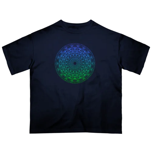 宇宙曼荼羅Green Blue Heart cakra Oversized T-Shirt