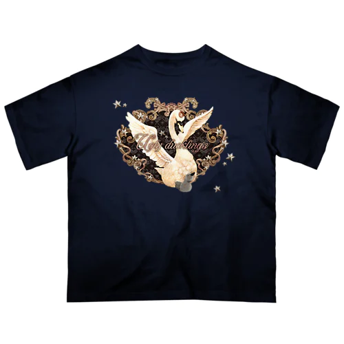 白鳥と星空 オーバーサイズTシャツ