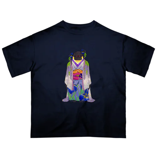 着物ぺんぎんーいずれは菖蒲かエンペラーー Oversized T-Shirt