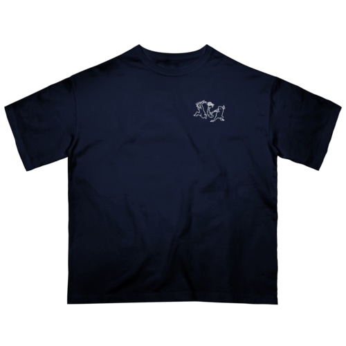 [ワンポイント]【ぎがといっしょ】《白線》 Oversized T-Shirt