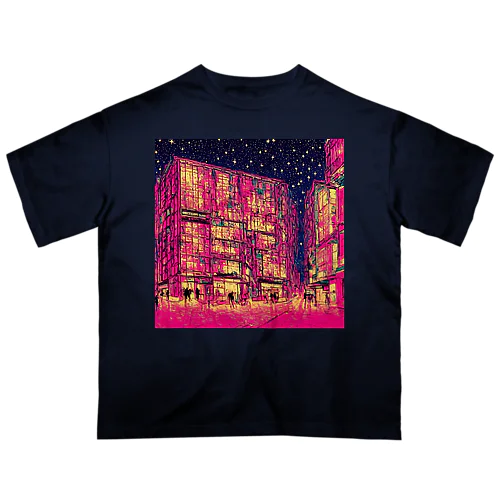 modern pink city Oversized T-Shirt