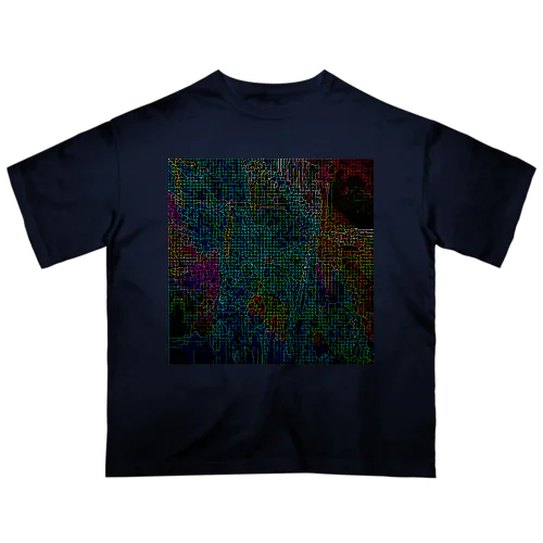 サイバーな都市の地図 Oversized T-Shirt