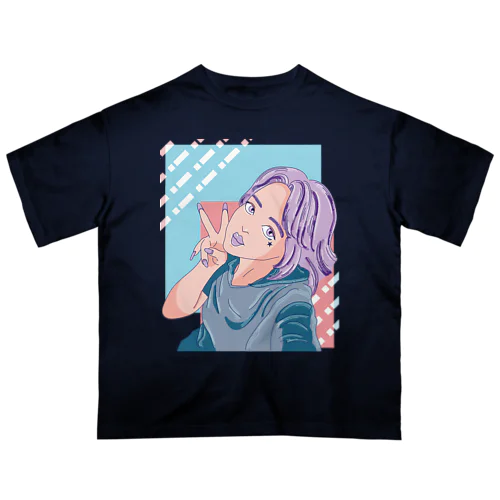 エモい自撮りギャルTシャツ Oversized T-Shirt