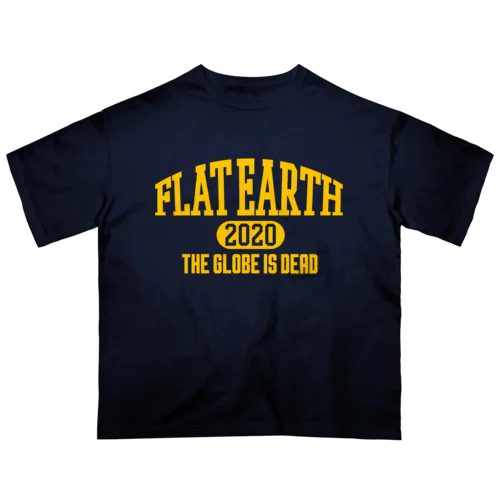 カレッジ風(ミシガンカラー)　フラットアース FLATEARTH Oversized T-Shirt