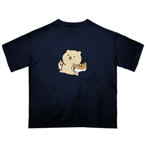 両脇にいぬ、くま オーバーサイズTシャツ