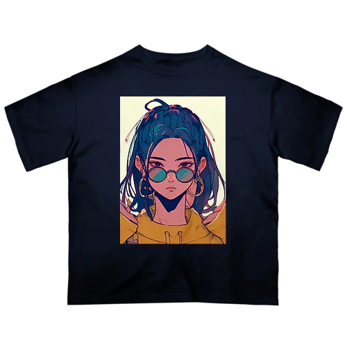 クール系女子 オーバーサイズTシャツ