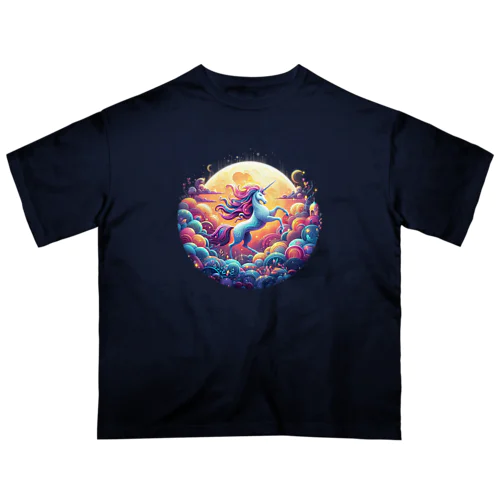 幻想馬と月「fantasy horse and moon」 オーバーサイズTシャツ