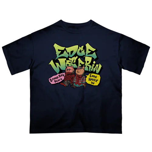 EDGE WATER IN Bears&Graffiti Art Logo Tee-type4- Oversized T-Shirt