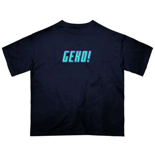 下戸同盟「GEKO！」ライトブルー オーバーサイズTシャツ