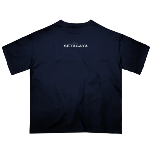 世田谷グッズ　ホワイトlive in setagaya ロゴ オーバーサイズTシャツ