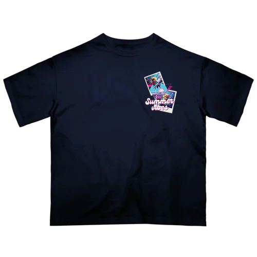 ひょっこり猫サーファー Oversized T-Shirt