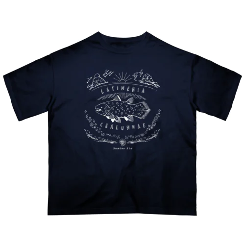 （線/白）シーラカンス Oversized T-Shirt