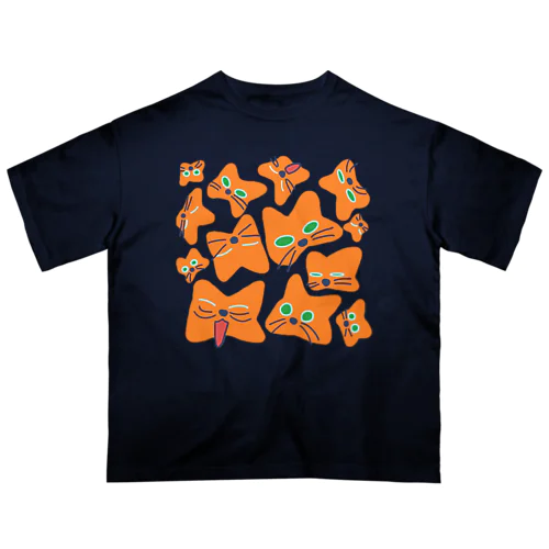 ネコアメーバ　オレンジ Oversized T-Shirt