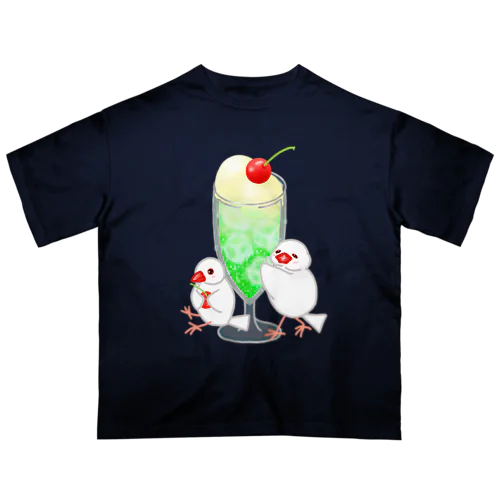 メロンクリームソーダと文鳥ず オーバーサイズTシャツ