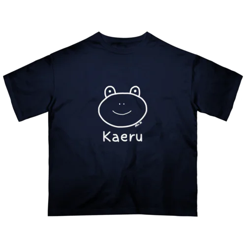 Kaeru (カエル) 白デザイン オーバーサイズTシャツ