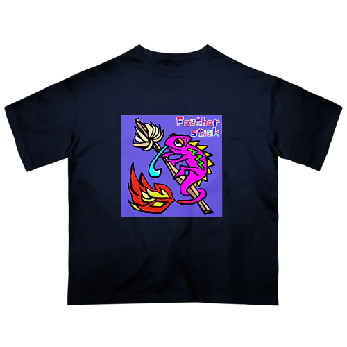Feather Stick【フェザースティック】カメレオン　紫 Oversized T-Shirt