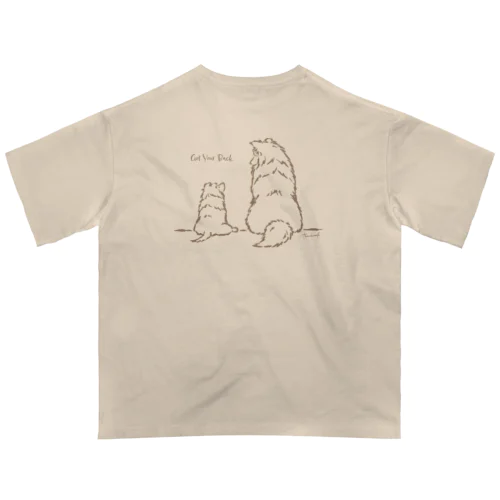【茶】親子シェルティ Oversized T-Shirt