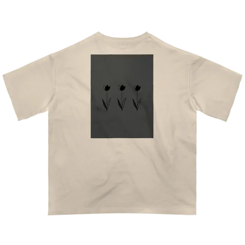 three navygray art Tulip オーバーサイズTシャツ