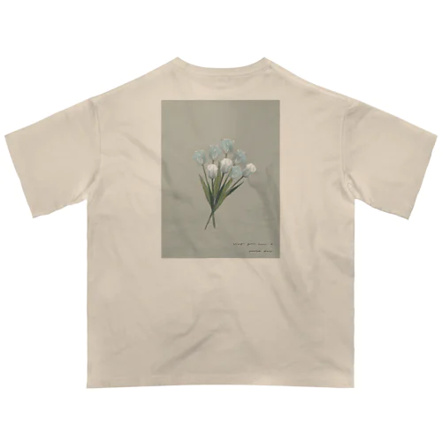 💐 mint green gray × white gray blue . Oversized T-Shirt