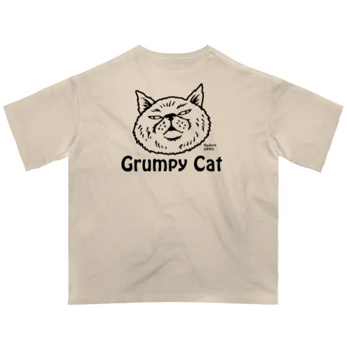 悪い顔の猫( 黒) オーバーサイズTシャツ