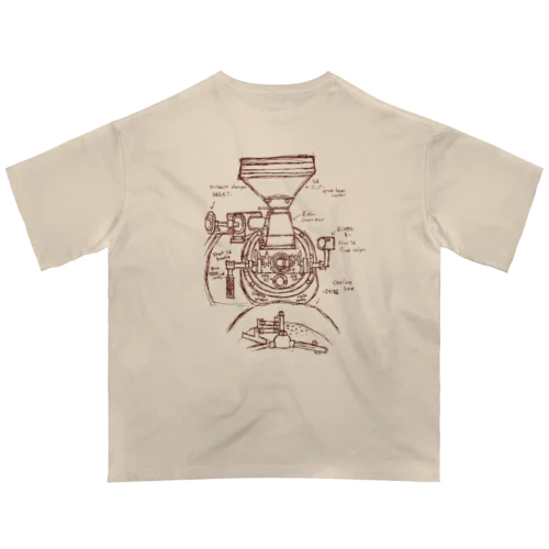 焙煎士見習い//珈琲マニアに捧ぐ〜茶線ver.〜 オーバーサイズTシャツ