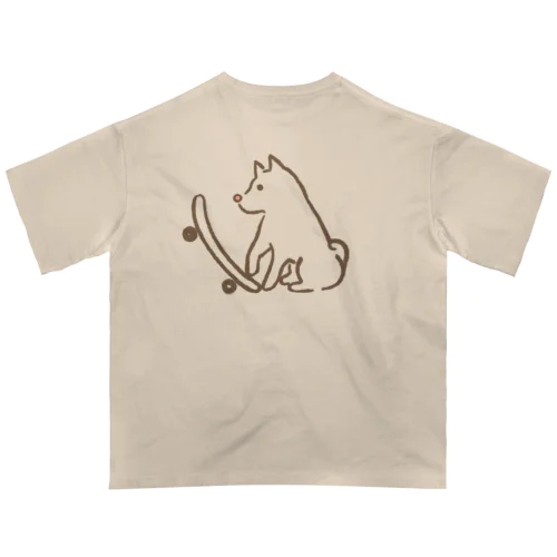 スケボー乗りたいナチュラル犬（柴犬・shiba） Oversized T-Shirt