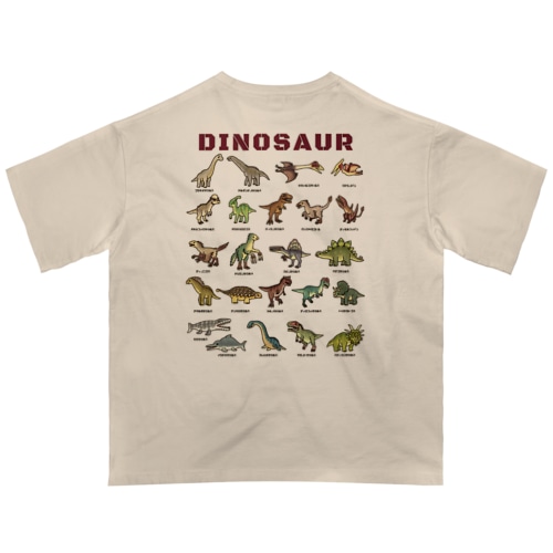 バックプリント ちょっとゆるい恐竜図鑑 Oversized T-Shirt