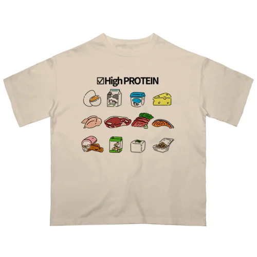 ☑High PROTEIN(カラー) オーバーサイズTシャツ