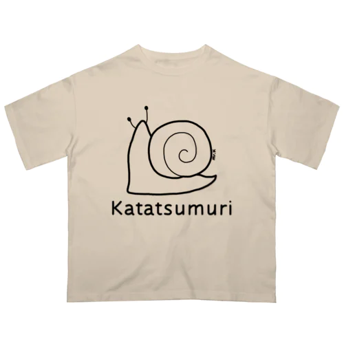 Katatsumuri (カタツムリ) 黒デザイン オーバーサイズTシャツ