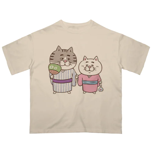 浴衣にゃんこ オーバーサイズTシャツ