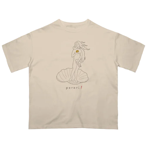 名画 × スイーツ（ヴィーナスの誕生） オーバーサイズTシャツ