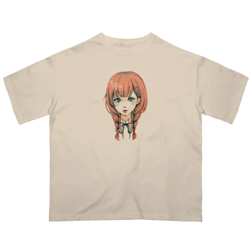 三つ編み女の子 Oversized T-Shirt