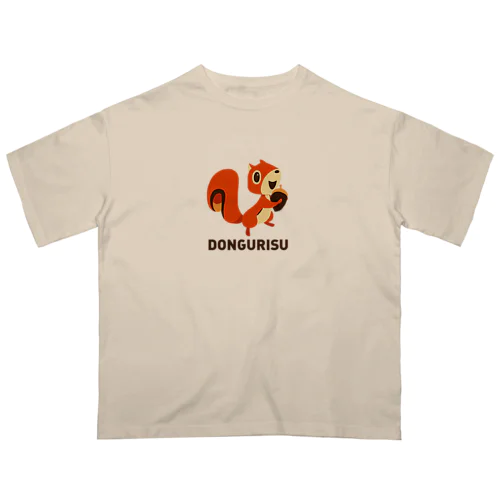 DONGURISU (どんぐリス) 茶色ロゴ オーバーサイズTシャツ