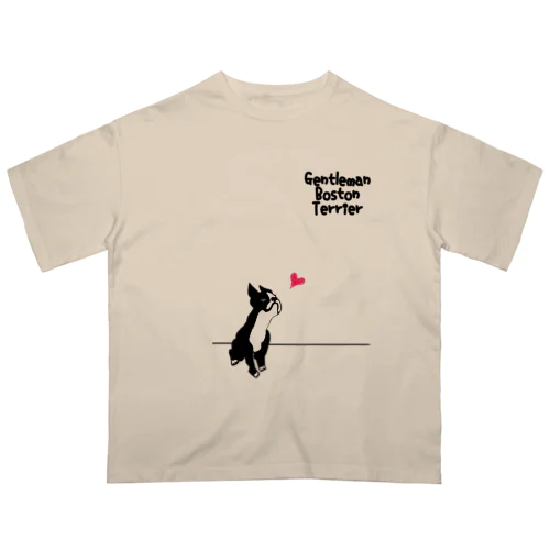 gentleman Boston terrier オーバーサイズTシャツ