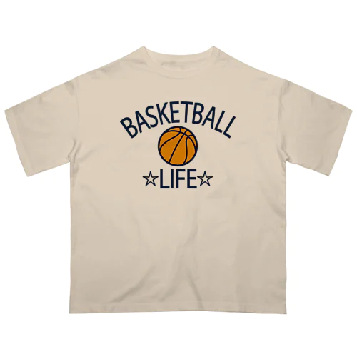 バスケットボール(basketball)ライフ・アイテム・グッズ・Tシャツ・ボール・イラスト・部活・サークル・かっこいい・かわいい・シンプル・イベント・チームT・バスケットボール部・バスケ オーバーサイズTシャツ