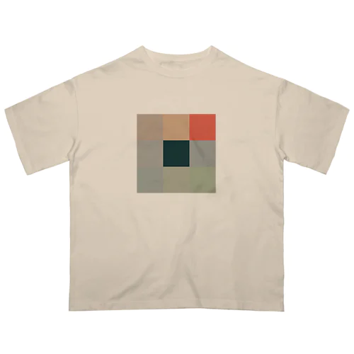 印象、日の出 - 3×3 のドット絵 オーバーサイズTシャツ